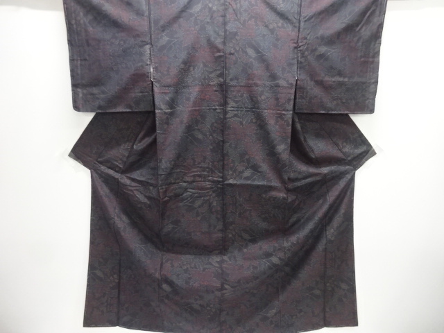 JAPANESE KIMONO / DORO OSHIMA TSUMUGI / UNUSED / WOVEN LEAVES